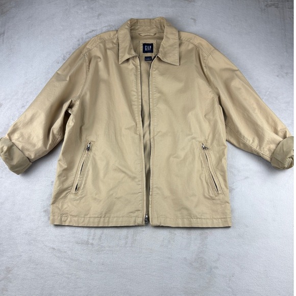 GAP Other - GAP Vintage Mens Barn Jacket Tan Cotton Zip Up Vintage 2004 Large 247222